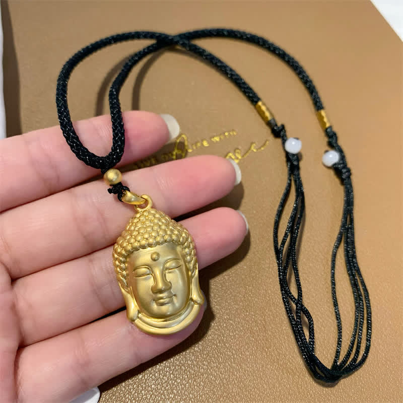 Gold Buddha Copper Wealth Necklace Pendant - Large - image 1