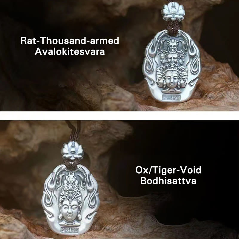 Buddha Stones Chinese Zodiac Natal Buddha Om Mani Padme Hum Lotus Compassion Necklace Pendant - image 21