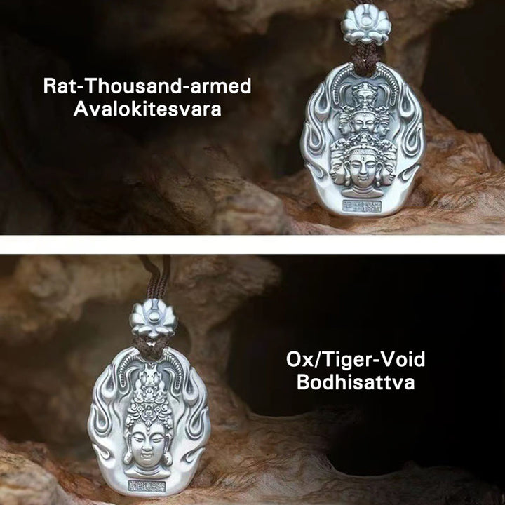 Buddha Stones Chinese Zodiac Natal Buddha Om Mani Padme Hum Lotus Compassion Necklace Pendant - image 21