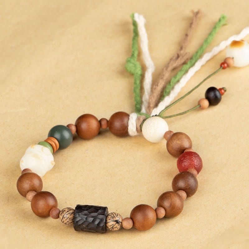 Buddha Stones Lightning Strike Wood Bodhi Seed Cat Paw Claw Auspiciousness Protection Tassel Bracelet - image 7