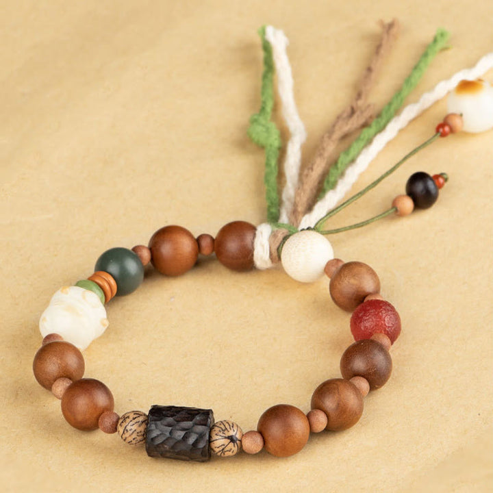 Buddha Stones Lightning Strike Wood Bodhi Seed Cat Paw Claw Auspiciousness Protection Tassel Bracelet - image 7