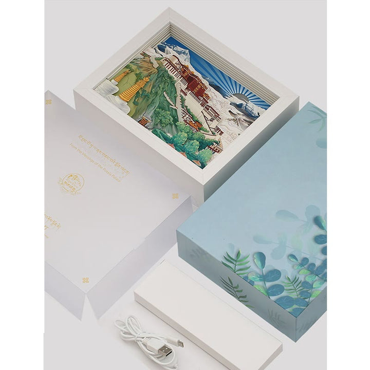 Tibet Potala Palace Paper LED Carving Lamp Art Night Lights Creative LED Table Lamp - image 13