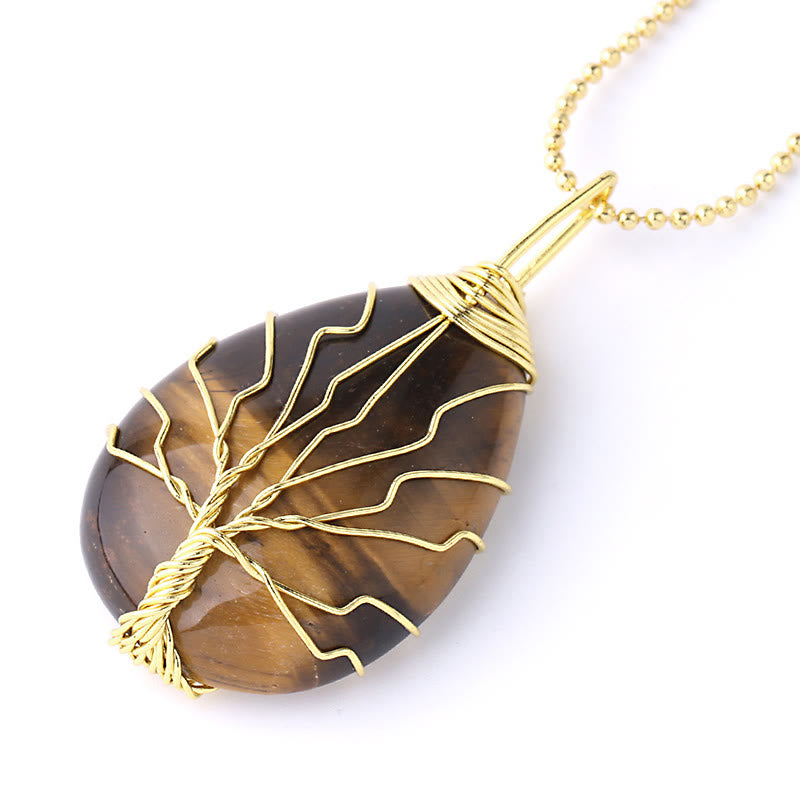 Buddha Stones Natural Quartz Crystal Tree Of Life Healing Energy Necklace Pendant - image 32
