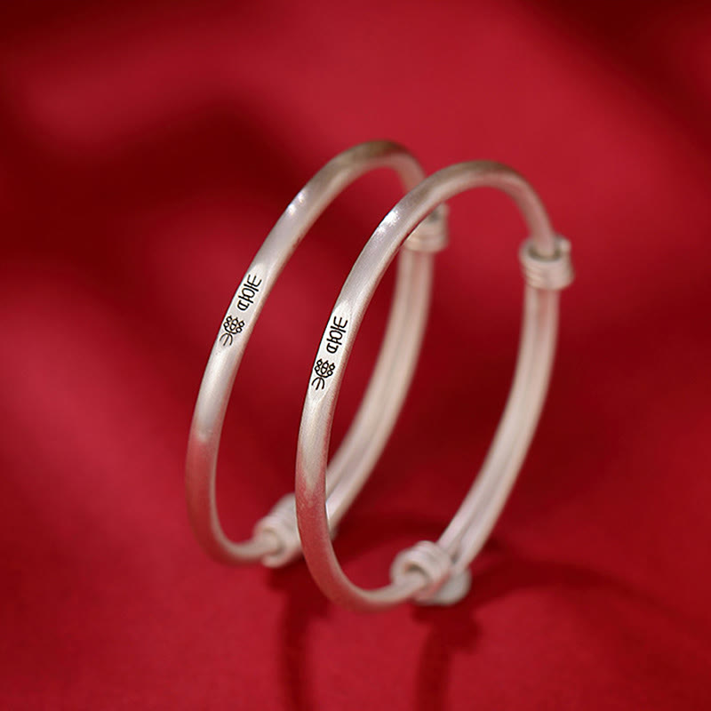Buddha Stones 999 Sterling Silver Peace And Joy Protection Kids Child Bracelet Bangle - image 10
