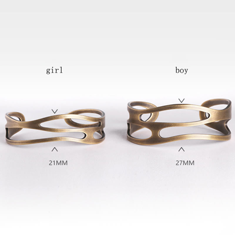 Buddha Stones Vintage Curved Copper Brass Wealth Adjustable Cuff Bracelet Bangle - image 10