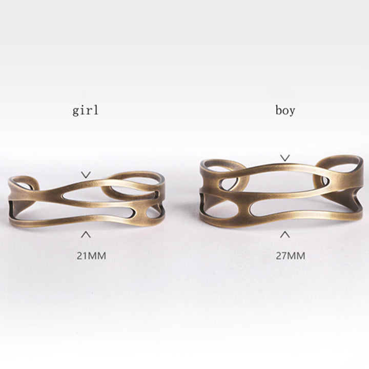 Buddha Stones Vintage Curved Copper Brass Wealth Adjustable Cuff Bracelet Bangle - image 10