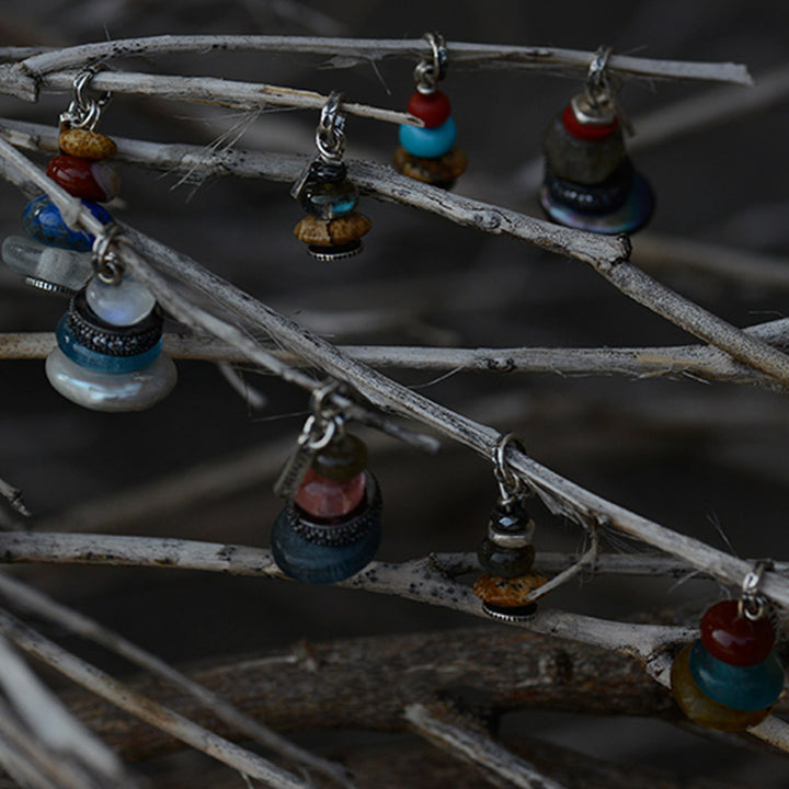 Buddha Stones Zen Cairn Labradorite Various Crystals Calm Pendant Necklace - image 9
