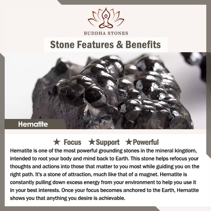 Buddha Stones 2pcs Yin Yang Hematite Support Adjustable Couple Bracelet - image 6
