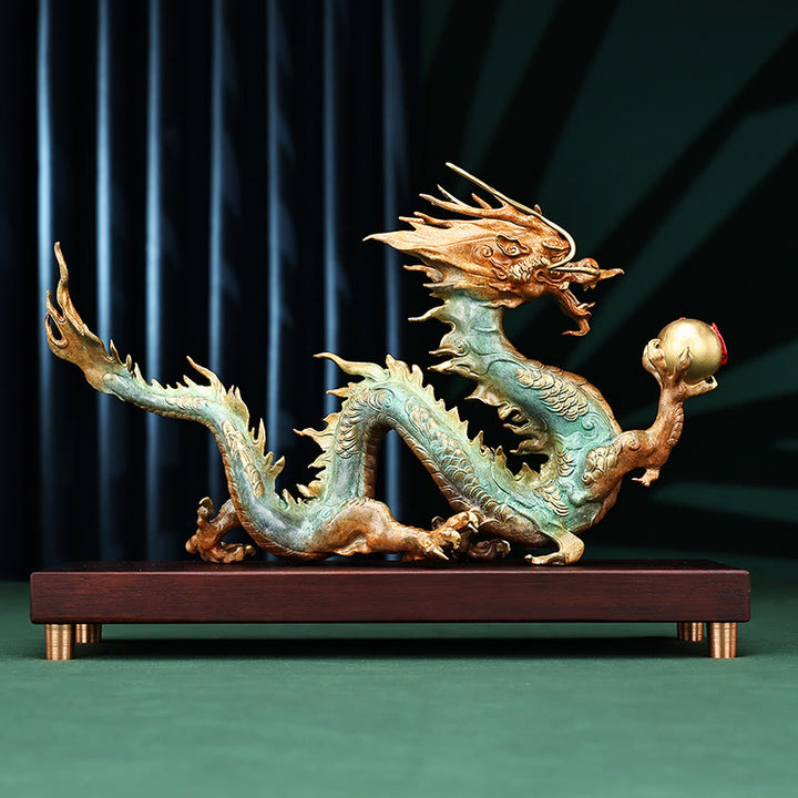  ❗❗❗A Flash Sale- Buddha Stones Year Of The Dragon Auspicious Dragon Brass Copper Luck Success Office Decoration - image 2