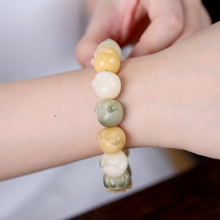 Buddha Stones Multilayered Bodhi Seed Cute Cat Paw Calm Harmony Bracelet - image 7