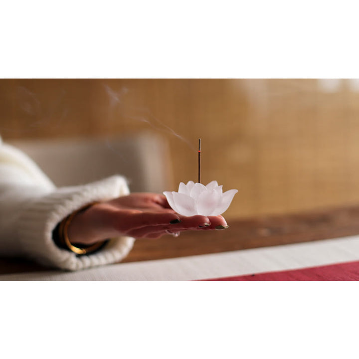 Mini Lotus Liuli Crystal Healing Meditation Stick Incense Burner - image 25