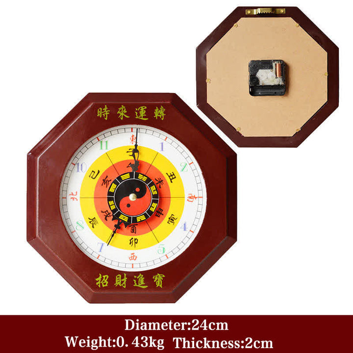 Feng Shui Bagua Map Balance Energy Map Wall Clock - Red Bagua Map&Wall Clock 24cm - image 3