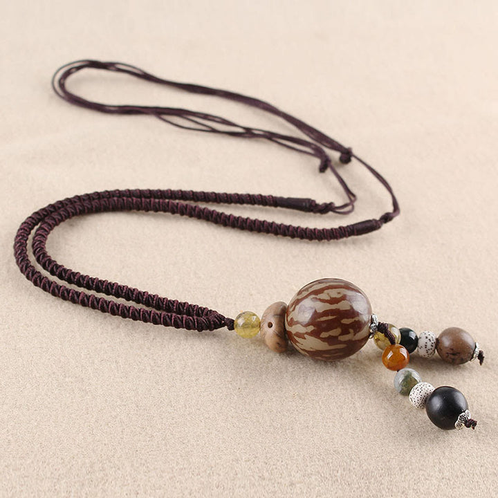 Buddha Stones Bodhi Seed Lotus Wisdom Harmony Necklace Pendant - Round Bodhi Seed - image 5