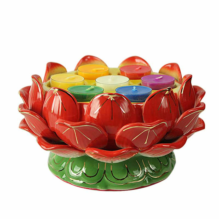 Meditation Prayer Altar Lotus Flower Candle Holder Buddhist Temple Rituals Use Items - image 8