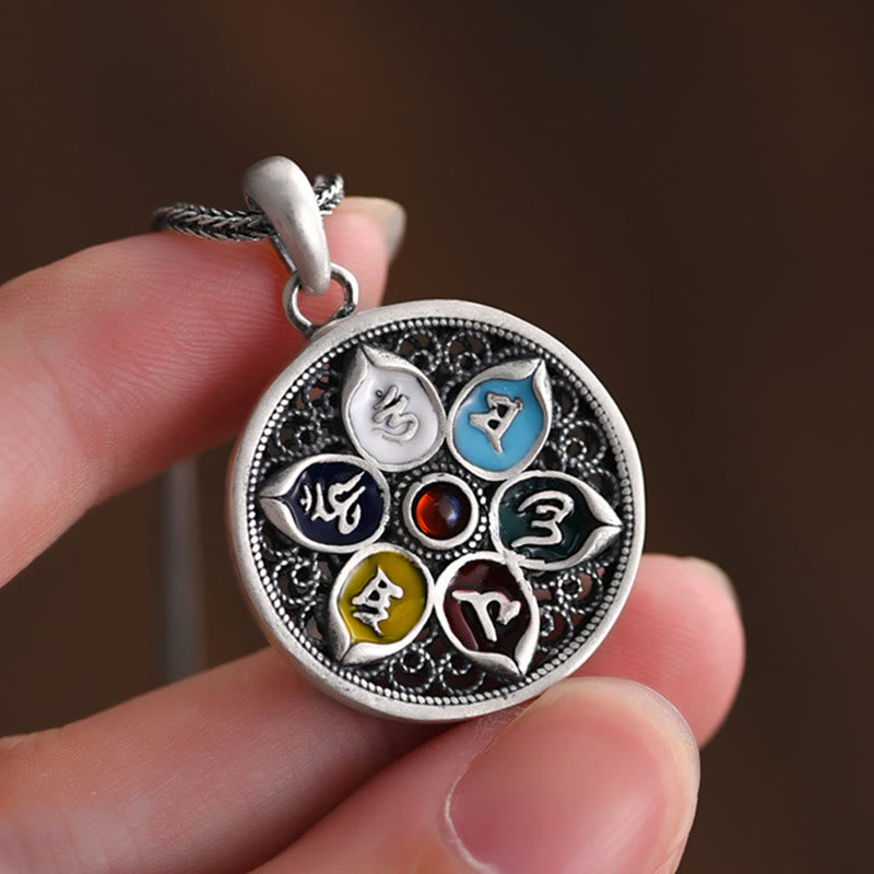 Buddha Stones Tibetan Om Mani Padme Hum Purity Necklace Pendant - image 3