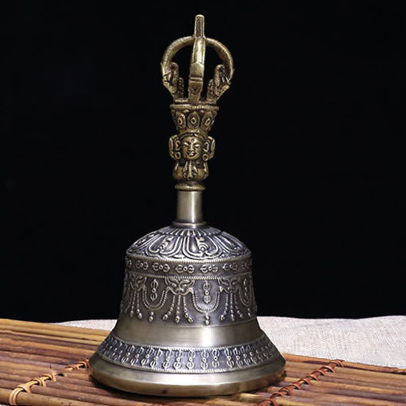 Tibetan Meditation Bell and Vajra Dorje Copper Enlightenment Decoration Set - image 3