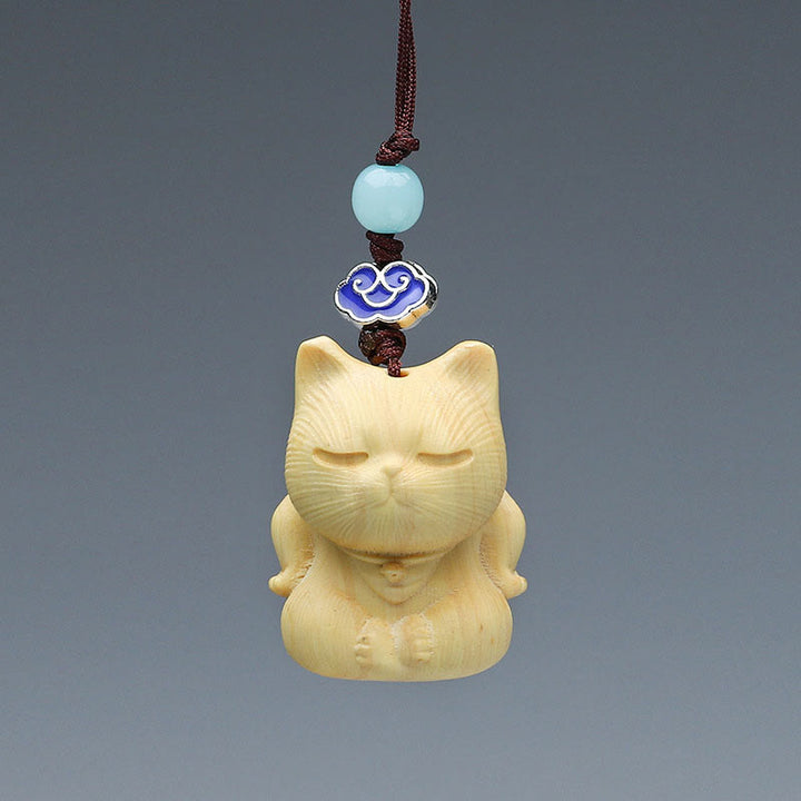 Buddha Stones Thuja Sutchuenensis Green Sandalwood Boxwood Mini Cute Animal Rabbit Cat Deer Whale Prosperity Phone Hanging Decorations - image 11