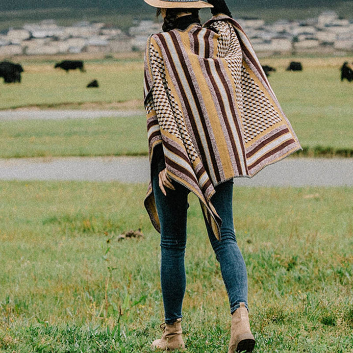 Tibetan Shawl Classic Pattern Winter Cozy Warm Travel Scarf Wrap - image 2