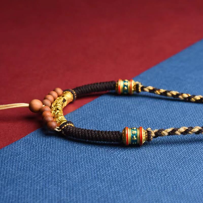Buddha Stones Tibetan Handmade King Kong Knot Om Mani Padme Hum Prayer Wheel String Necklace Pendant - image 6