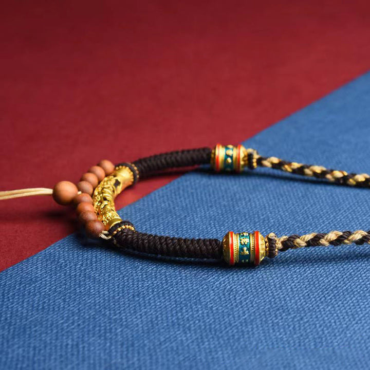 Buddha Stones Tibetan Handmade King Kong Knot Om Mani Padme Hum Prayer Wheel String Necklace Pendant - image 6