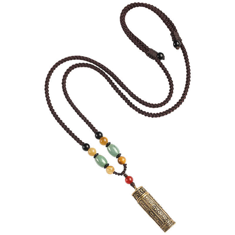Buddhastoneshop Tibet Om Mani Padme Hum Agate Shurangama Sutra Protection Necklace Pendant - image 9