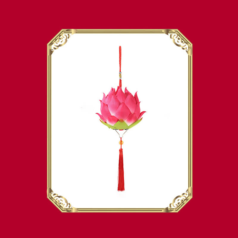 DIY Lotus Flower Dragon Lantern Tassel Lamp Decoration - image 17