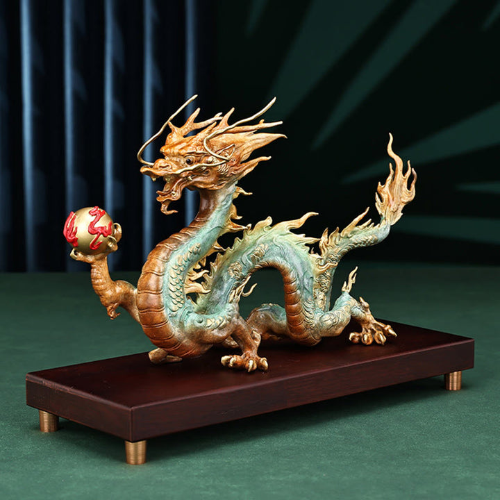  ❗❗❗A Flash Sale- Buddha Stones Year Of The Dragon Auspicious Dragon Brass Copper Luck Success Office Decoration - image 3