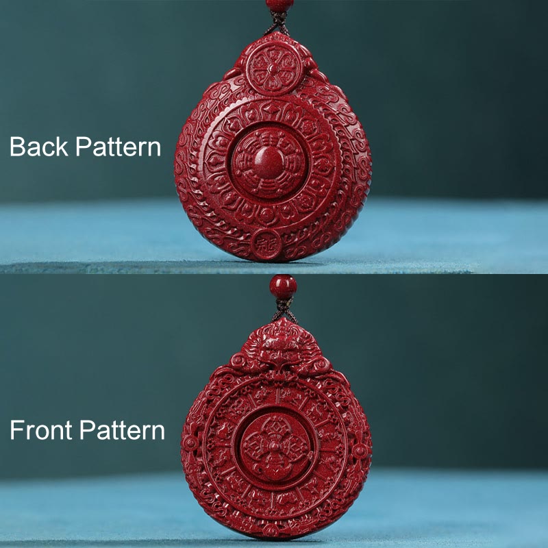 Buddha Stones Chinese Zodiac Natural Cinnabar Bagua Amulet Keep Away Evil Spirits Necklace Pendant - image 5