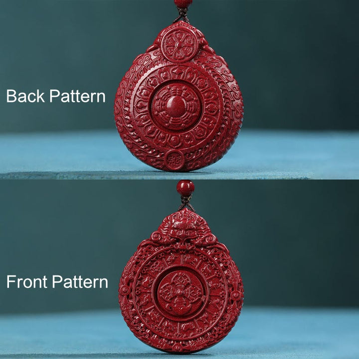 Buddha Stones Chinese Zodiac Natural Cinnabar Bagua Amulet Keep Away Evil Spirits Necklace Pendant - image 5