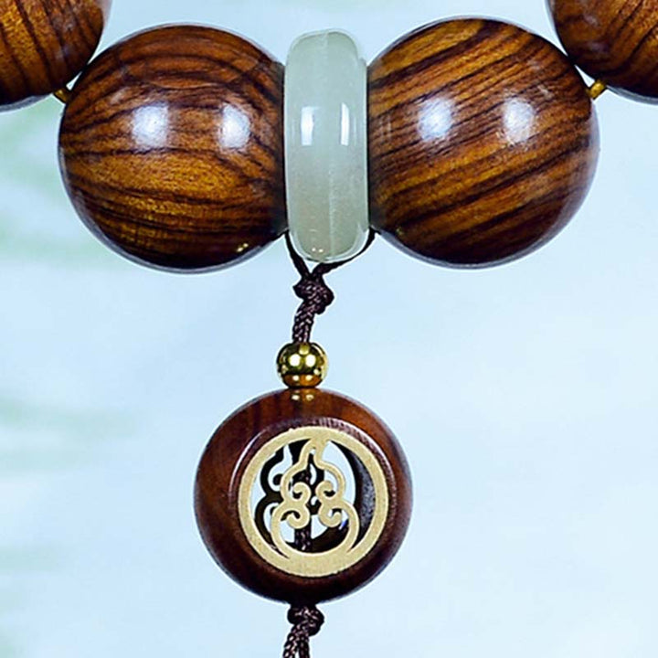 Buddha Stones Rosewood Warmth Calm Gourd Charm Bracelet