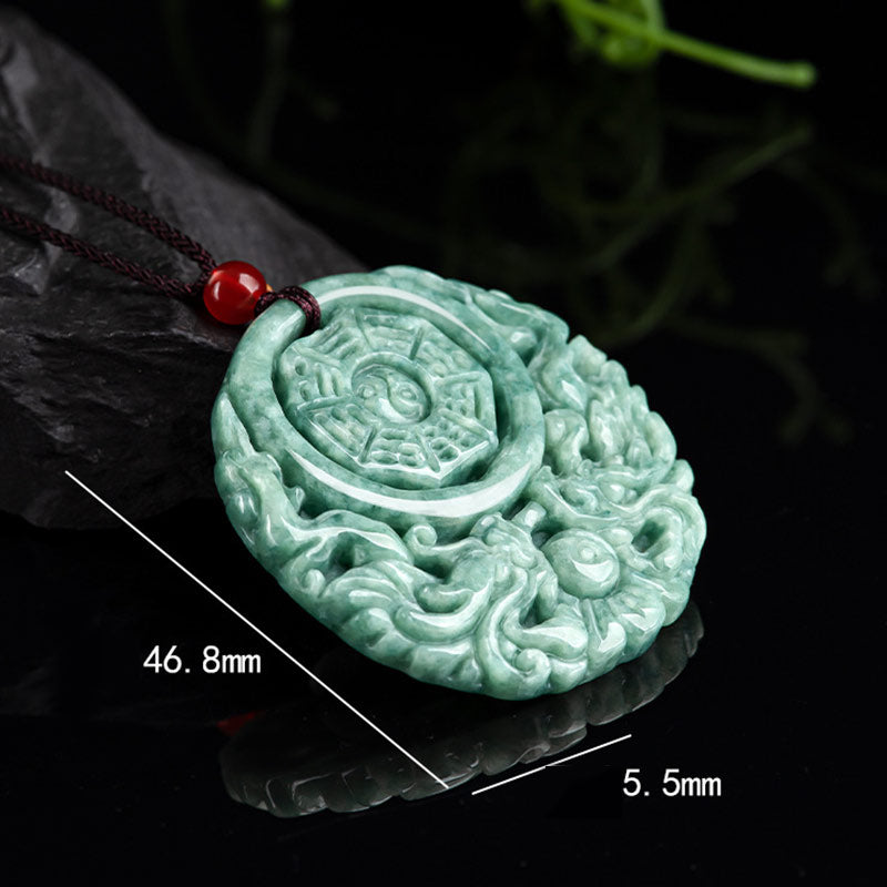 Buddha Stones Dragon Jade Yin Yang Balance Necklace String Pendant - image 7