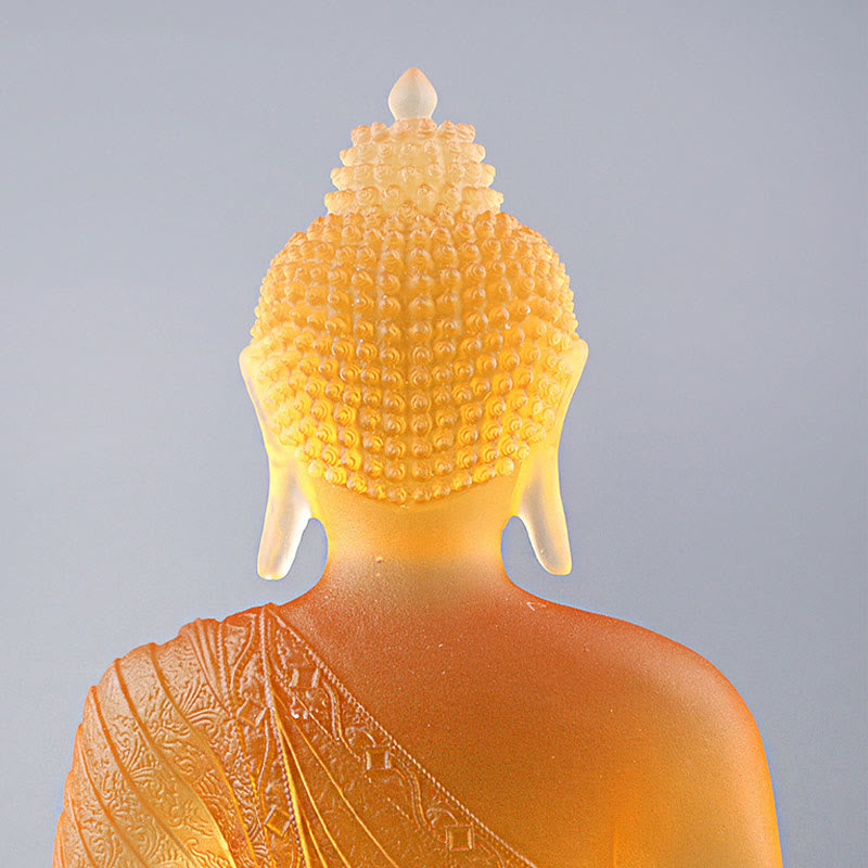 Buddha Stones Buddha Handmade Figurine Liuli Art Piece Serenity Statue Home Offering Decoration - image 11