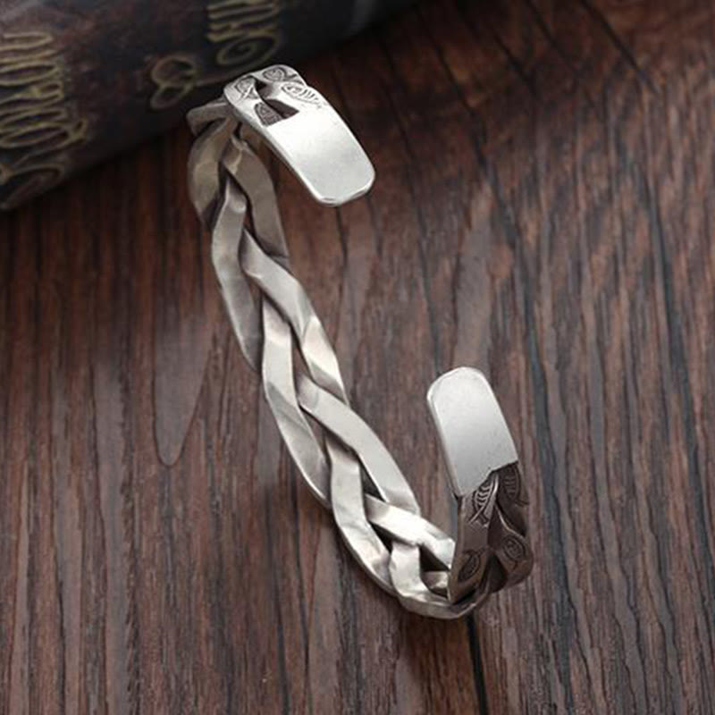 Buddha Stones Koi Fish Twisted Design Luck Wealth Cuff Bracelet Bangle - image 8