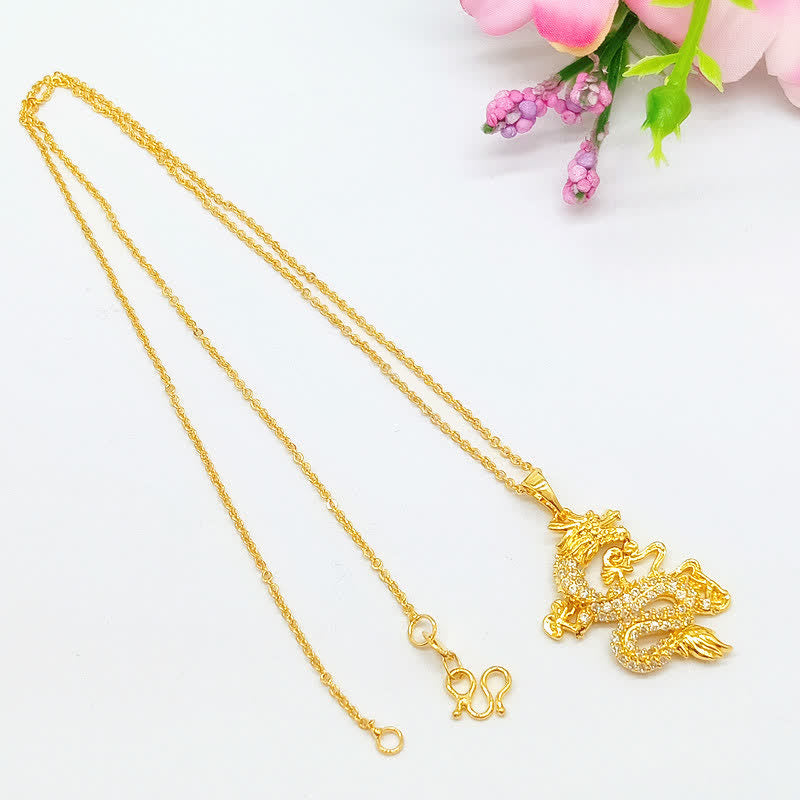 Gold Dragon Protection Necklace Pendant - image 4
