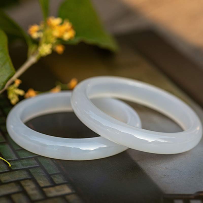 Buddha Stones Natural Chalcedony Harmony Positive Bracelet Bangle - image 2