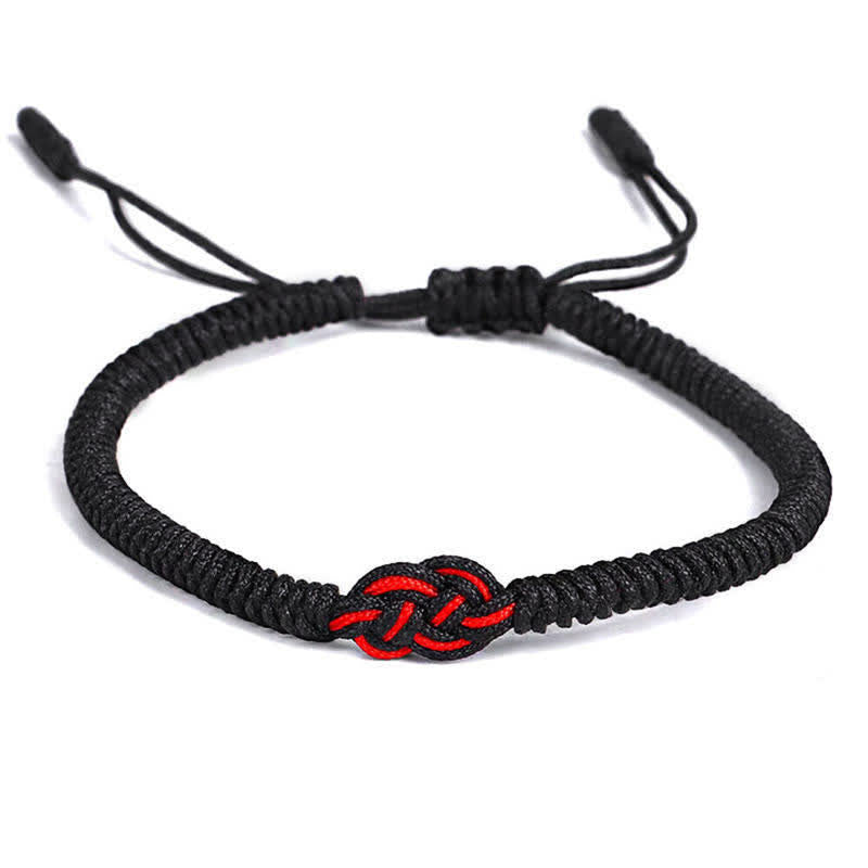 Buddha Stones 2Pcs Tibetan Luck Chinese Knot Protection String Bracelet - image 25
