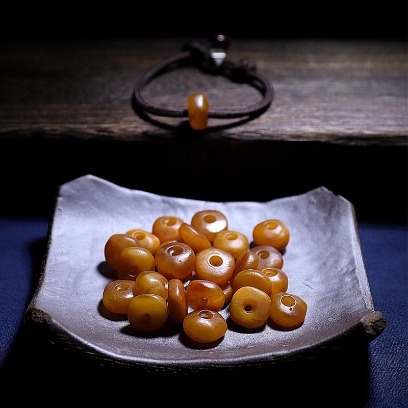 Buddha Stones 925 Sterling Silver Chinese Zodiac Natal Buddha Natural Amber Clear Anxiety Bracelet - image 6
