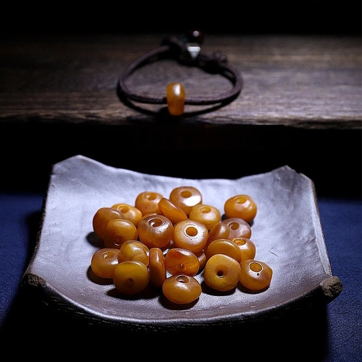 Buddha Stones 925 Sterling Silver Chinese Zodiac Natal Buddha Natural Amber Clear Anxiety Bracelet - image 6