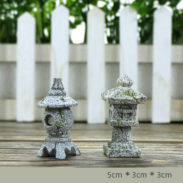 Meditating Zen Buddha Serenity Resin Statue Figurine Home Decoration - A Pair of Small Stone Pagodas 5*3*3cm - image 11