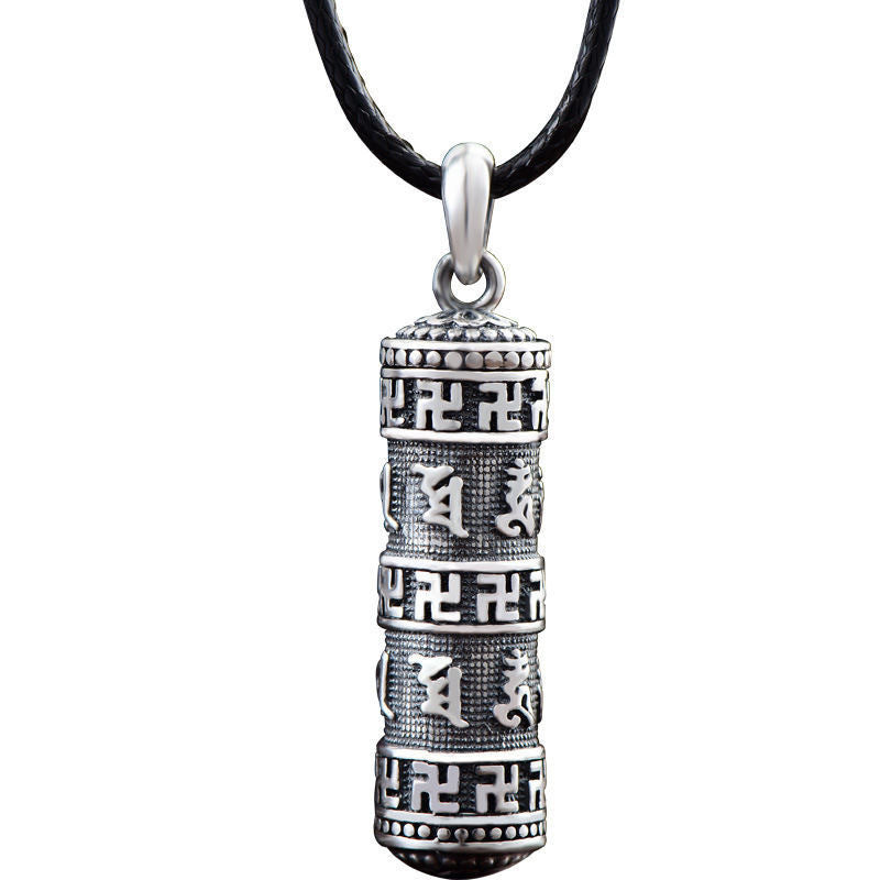 Buddha Stones Tibetan Om Mani Padme Hum Buddha Swastika Luck Necklace Pendant