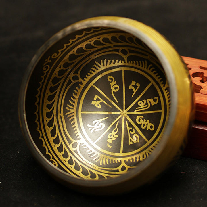 Tibetan Meditation Sound Bowl Handcrafted for Healing and Mindfulness Support Protection Singing Bowl Set - image 6