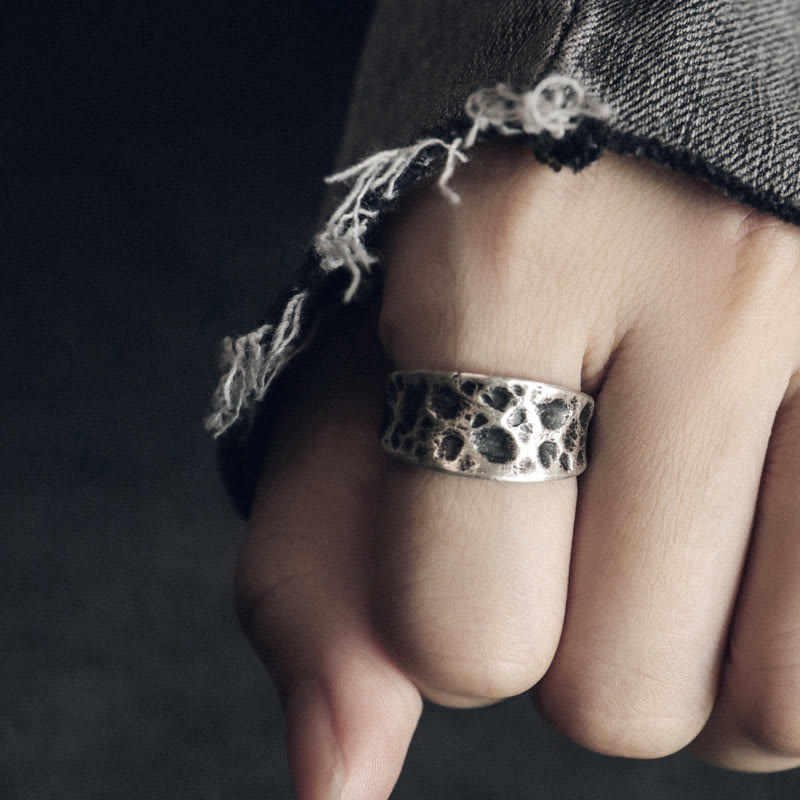 925 Sterling Silver Bump Texture Design Protection Ring - image 1