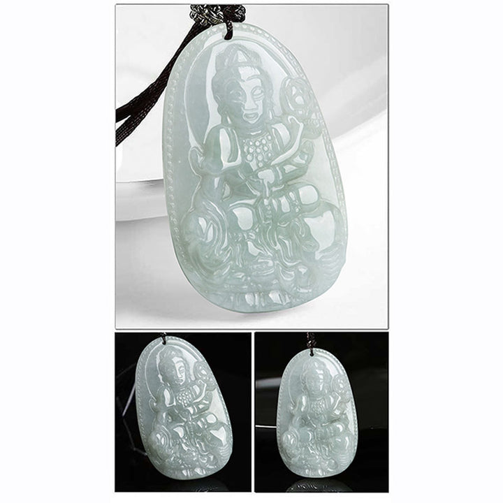 Buddha Stones Chinese Zodiac Natal Buddha Jade Wealth Prosperity Necklace Pendant - image 10