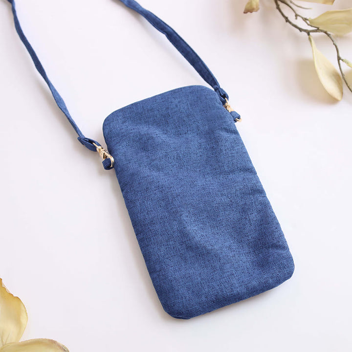 Buddha Stones Small Embroidered Flowers Crossbody Bag Shoulder Bag Cellphone Bag 11*20cm