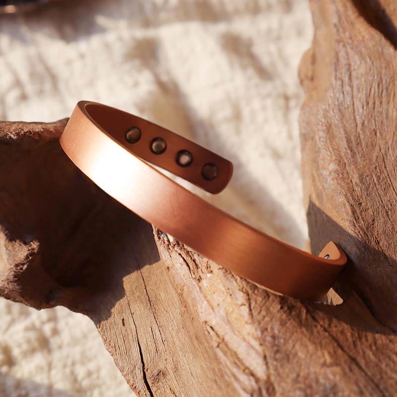 Buddha Stones Vintage Pattern Magnetic Copper Adjustable Cuff Bracelet Bangle - image 2