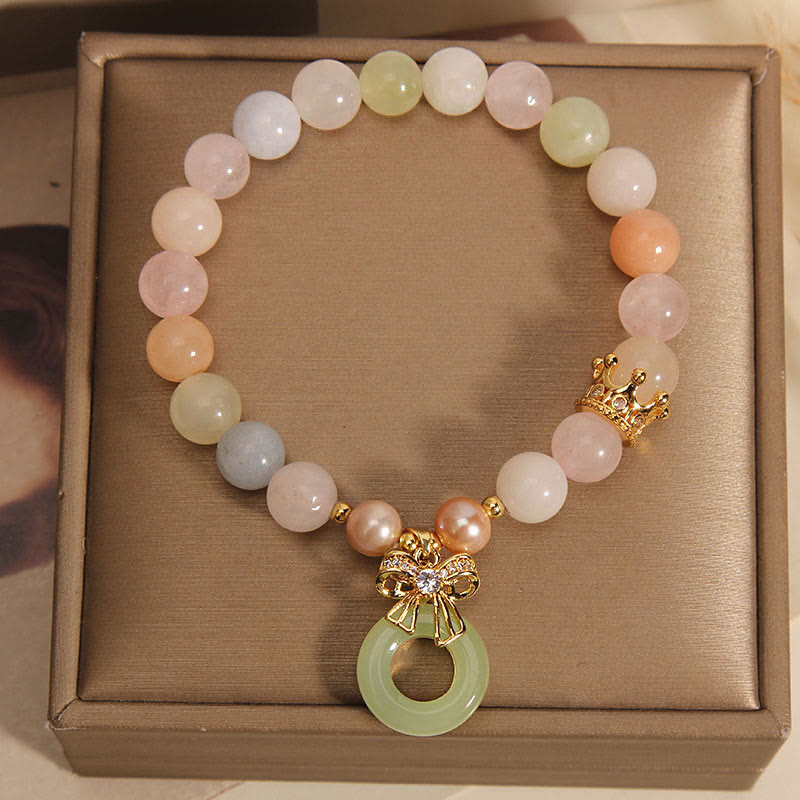 Buddha Stones Morganite Peace Buckle Jade Confidence Bracelet