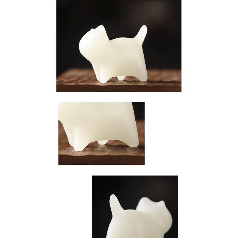 Buddha Stones 2Pcs Mini Cute Cat Glowstone Luminous Lucky Cat Energy Decoration - image 9