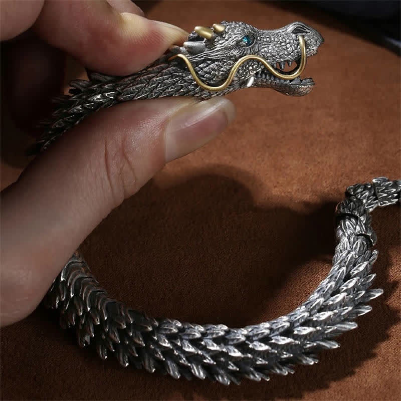 Buddha Stones Nordic Dragon Handmade Amulet Luck Protection Chain Bracelet - image 11