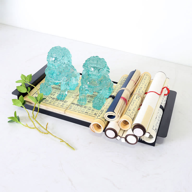 2Pcs Lion Statue Courage Strength Resin Home Office Decoration - image 2