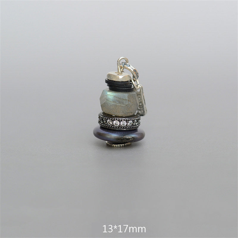 Buddha Stones Zen Cairn Labradorite Various Crystals Calm Pendant Necklace - Labradorite Pendant 13*17mm - image 23